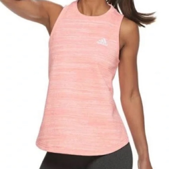 NWOT Adidas Sport 2 Street Summer Tank French Terry Heather Prism Pink Large - Picture 2 of 12